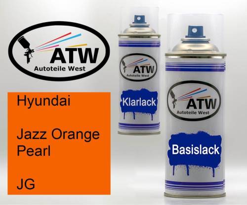 Hyundai, Jazz Orange Pearl, JG: 400ml Sprühdose + 400ml Klarlack - Set, von ATW Autoteile West.